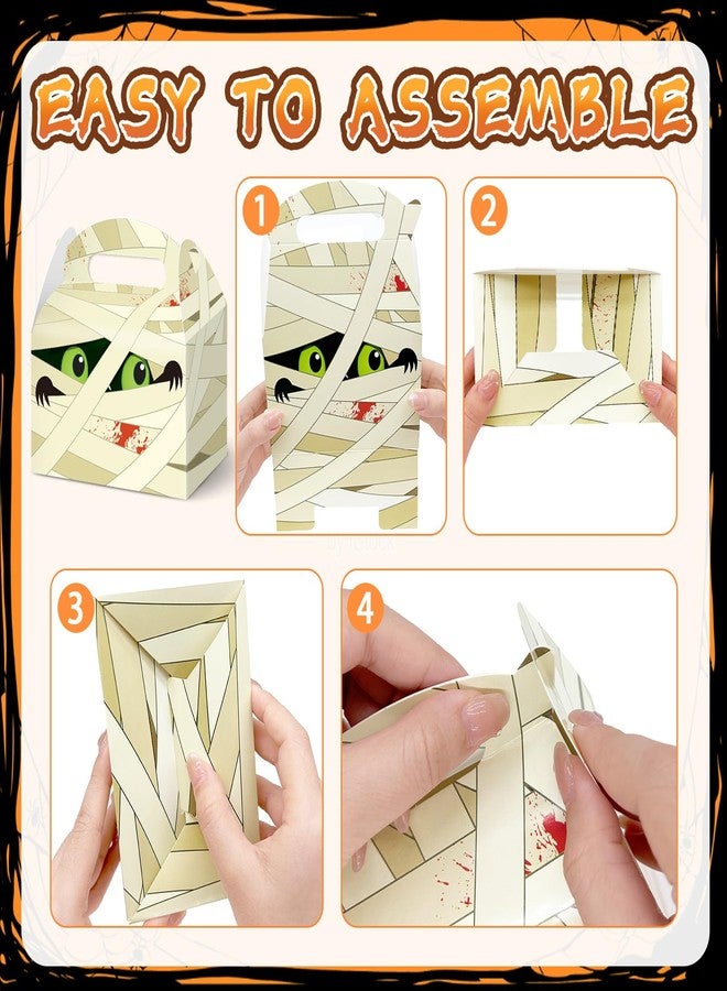 WEEPA 24 Pcs Halloween Treat Boxes Trick or Treat Candy Boxes Cardboard Paper Boxes with Handles for Halloween Party Favor Supplies - Image 5